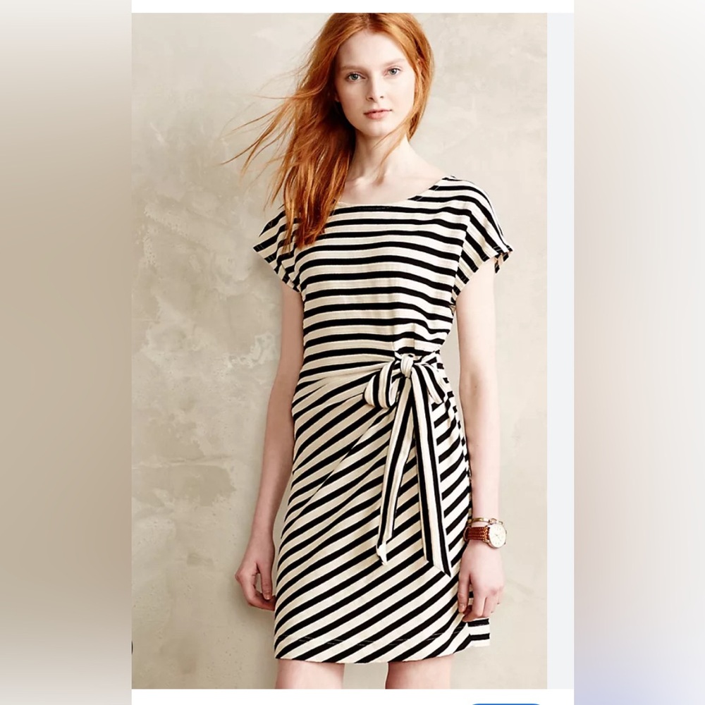 Anthropologie Saturday/Sunday Yael Dress Size S tunic summer fall cream black